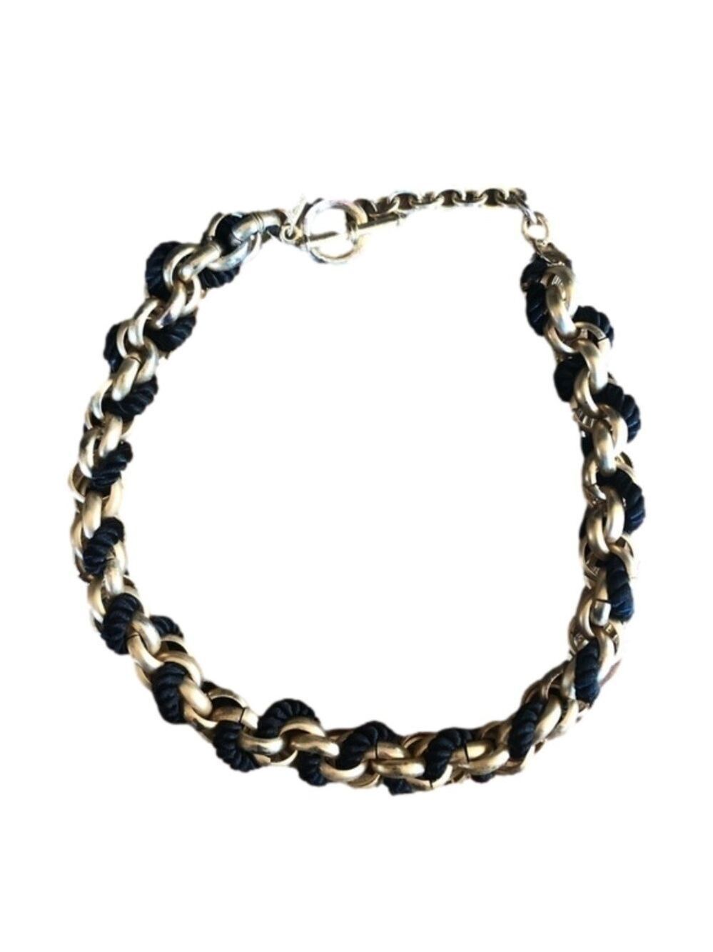 Casual Corner braided gold chain & rope necklace